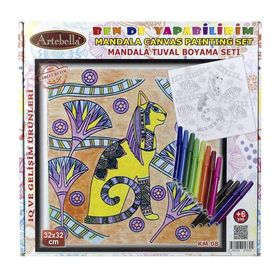 Artebella KM-08 Mandala 32x32 cm Tuval Boyama Seti