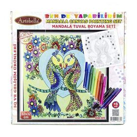 Artebella KM-09 Mandala 32x32 cm Tuval Boyama Seti