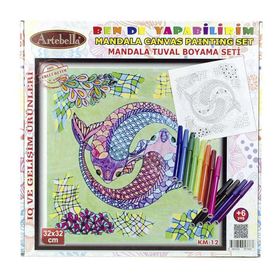 Artebella KM-12 Mandala 32x32 cm Tuval Boyama Seti