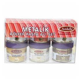 Artebella Metalik 50 cc 6'lı Rölyef Pasta
