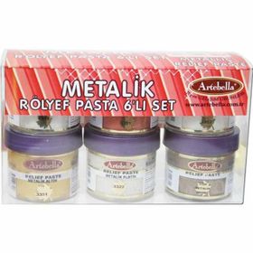 Artebella Metalik 50 cc 6'lı Rölyef Pasta