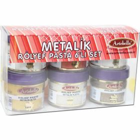 Artebella Metalik 50 cc 6'lı Rölyef Pasta