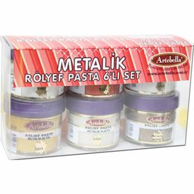 Artebella Metalik 50 cc 6'lı Rölyef Pasta