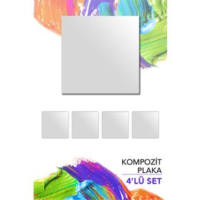 Artebella Preslenmiş 20x20 cm 4lü Set Kompozit Plaka