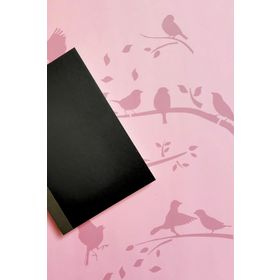 Artekil Dalda Kuş 3 30x30 cm Fayans Duvar Mobilya Stencil Boyama Şablonu
