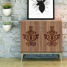 Artekil Damask 11 30x30 cm Fayans Duvar Mobilya Stencil Boyama Şablonu