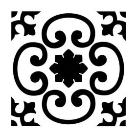 Artekil Damask-2 30x30 cm Fayans Duvar Mobilya Stencil Boyama Şablonu