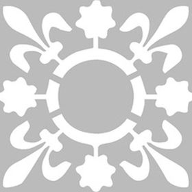 Artekil Damask Çiçek Karo 30x30 cm Fayans Duvar Mobilya Stencil Boyama Şablonu