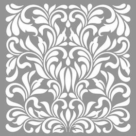 Artekil Damask Spiral 30x30 cm Fayans Duvar Mobilya Stencil Boyama Şablonu