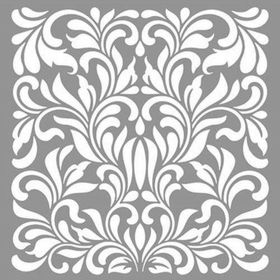 Artekil Damask Spiral 30x30 cm Fayans Duvar Mobilya Stencil Boyama Şablonu