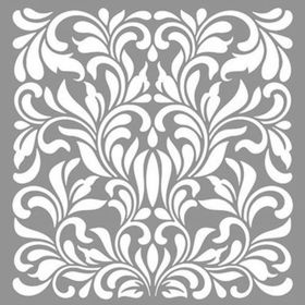 Artekil Damask Spiral 30x30 cm Fayans Duvar Mobilya Stencil Boyama Şablonu