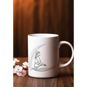 Arteliva Seramik Meditasyon Çizim Tasarım Baskılı Seramik Kupa