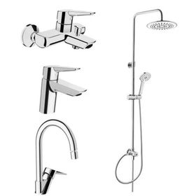 Artema 3C Duş Sistemi A45786 + Solid S Banyo+Lavabo+Eviye Batarya Seti