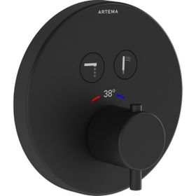 Artema A4271836 Mat Siyah AquaHeat Round Ankastre Termostatik Banyo Bataryası