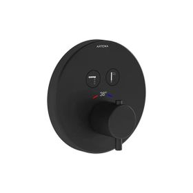Artema A4271836 Mat Siyah AquaHeat Round Ankastre Termostatik Banyo Bataryası