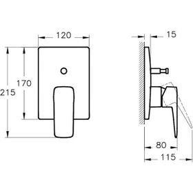 Artema A4275234 Root Square Sıva Üstü Fırçalı Nikel Ankastre Banyo Bataryası