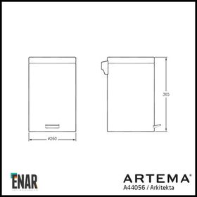 Artema A44056 Arkitekta 12 lt Çelik Çöp Kovası