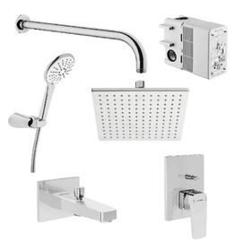 Artema A49280 Root Square Krom Gri Ankastre Duş Seti