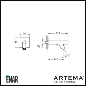 Artema İstanbul A41834 Ankastre Banyo Bataryası Çıkış Ucu