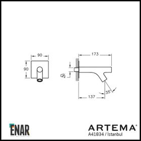 Artema İstanbul A41834 Ankastre Banyo Bataryası Çıkış Ucu