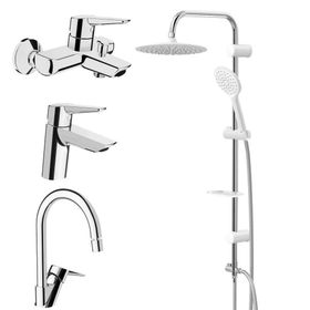 Artema Solid S Lavabo, Banyo, Eviye Batarya Ve Valtemo Tepe Duş Seti VS-5015