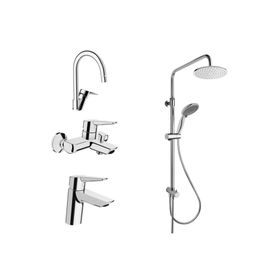 Artema Solid S Lavabo, Banyo, Eviye Batarya Ve Valtemo Tepe Duş Seti VS-5015