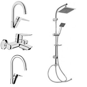 Artema Solid S Lavabo, Banyo, Eviye Batarya Ve Valtemo Tepe Duş Seti VS-5045