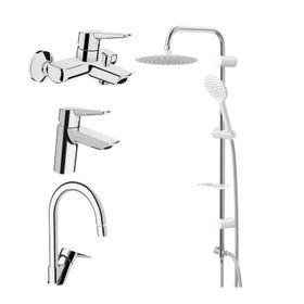 Artema Solid S Lavabo, Banyo, Eviye Batarya Ve Valtemo Tepe Duş Seti VS-5045