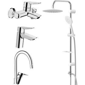 Artema Solid S Lavabo, Banyo, Eviye Batarya Ve Valtemo Tepe Duş Seti VS-5045