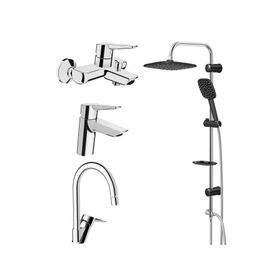 Artema Solid S Lavabo, Banyo, Eviye Batarya Ve Valtemo Tepe Duş Seti VS-5280