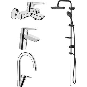 Artema Solid S Lavabo Banyo Eviye Batarya ve Valtemo Tepe Duş Seti