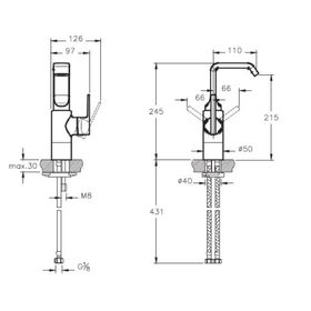 Artema Suit U A4246926 Bakır Yüksek Lavabo Bataryası
