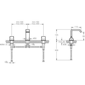 Artema Suit U A42510 Lavabo Bataryası, 3 Delikli Lavabolar için, Krom