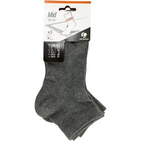 Artengo RS160 Koyu Gri Orta Boy Konçlu Yetişkin 3'lü Paket Çorap