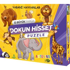 Artenino Yabani Hayvanları 12 Büyük Parça Dokun Hisset Puzzle
