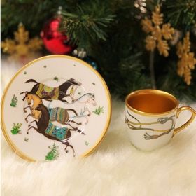 Arter Home Hipodrom Serisi Hediye Paketli 2'li Gold Fincan Takımı