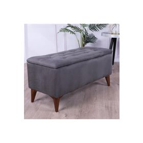 Art&Gift Zümre Gri Yatak Odası Ayak Ucu Oturma Odası Antre Sandıklı Puf