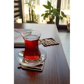 Artikel 0122 6'lı Coffe Time Desen Kesimli Ahşap Bardak Altlığı