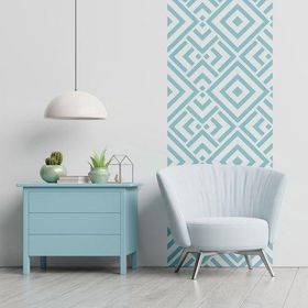 Artikel Açılı Çizgiler 30x30 cm Fayans Mobilya Duvar Stencil Boyama Şablonu