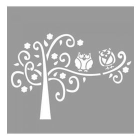 Artikel Ağaçta Baykuş 30x30 cm Fayans Mobilya Duvar Stencil Boyama Şablonu