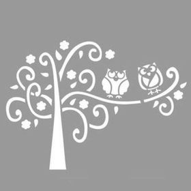 Artikel Ağaçta Baykuş 30x30 cm Fayans Mobilya Duvar Stencil Boyama Şablonu