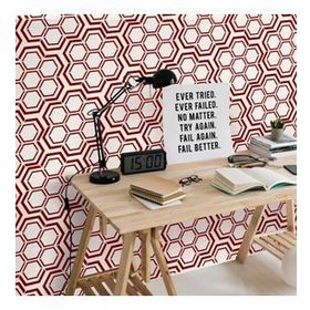 Artikel Altıgen Desen 30x30 cm Fayans Mobilya Duvar Stencil Boyama Şablonu