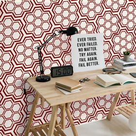 Artikel Altıgen Desen 30x30 cm Fayans Mobilya Duvar Stencil Boyama Şablonu