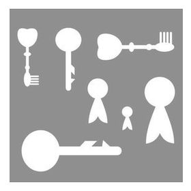 Artikel Anahtarlar-3 30x30 cm Fayans Mobilya Duvar Stencil Boyama Şablonu