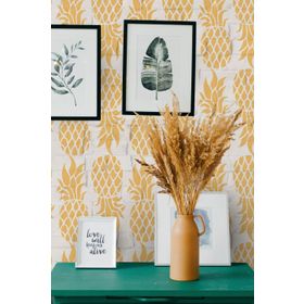 Artikel Ananas 30x30 cm Fayans Mobilya Duvar Stencil Boyama Şablonu