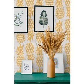Artikel Ananas 30x30 cm Fayans Mobilya Duvar Stencil Boyama Şablonu