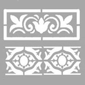 Artikel Art Bant Desen 30x30 cm Fayans Mobilya Duvar Stencil Boyama Şablonu