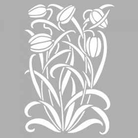 Artikel Art Çiçek-2 30x30 cm Fayans Mobilya Duvar Stencil Boyama Şablonu