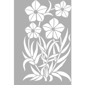 Artikel Art Çiçek-24 30x30 cm Fayans Mobilya Duvar Stencil Boyama Şablonu