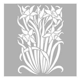 Artikel Art Çiçek-3 30x30 cm Fayans Mobilya Duvar Stencil Boyama Şablonu